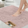 thumbnail image 1 of GORILLA GRIP Chenille Bath Rug 24x17, Rubber Backing Quick Dry Washable Microfiber Mats, Dusty Rose, 1 of 10