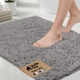 thumbnail image 1 of GORILLA GRIP Chenille Bath Rug 24x17, Rubber Back Quick Dry Washable Microfiber Bathroom Mats, Grey, 1 of 10