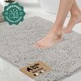 thumbnail image 1 of GORILLA GRIP Chenille Bath Rug 24x17, Rubber Back Quick Dry Washable Microfiber Bathroom Mats, Light Gray, 1 of 10