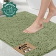 thumbnail image 1 of GORILLA GRIP Chenille Bath Rug 24x17, Rubber Back Quick Dry Washable Microfiber Bathroom Mats, Sage Green, 1 of 10