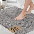 thumbnail image 1 of GORILLA GRIP Chenille Bath Rug 30x18, Rubber Back Quick Dry Washable Microfiber Bathroom Mats, Gray, 1 of 10