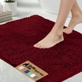 thumbnail image 1 of GORILLA GRIP Chenille Bath Rug 30x20, Rubber Backing Quick Dry Washable Microfiber Mats, Burgundy, 1 of 10