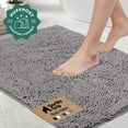 thumbnail image 1 of GORILLA GRIP Chenille Bath Rug 35x24, Rubber Back Quick Dry Washable Microfiber Bathroom Mats, Gray, 1 of 10