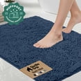 thumbnail image 1 of GORILLA GRIP Chenille Bath Rug 48x17, Rubber Backing Quick Dry Washable Microfiber Mats, Navy, 1 of 9