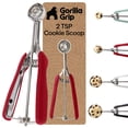 thumbnail image 1 of GORILLA GRIP Cookie Scoop 2 TSP 304 Stainless Steel Spring Scoops for Dough Ice Cream Fruit Melon Baller Size 100 Red, 1 of 9