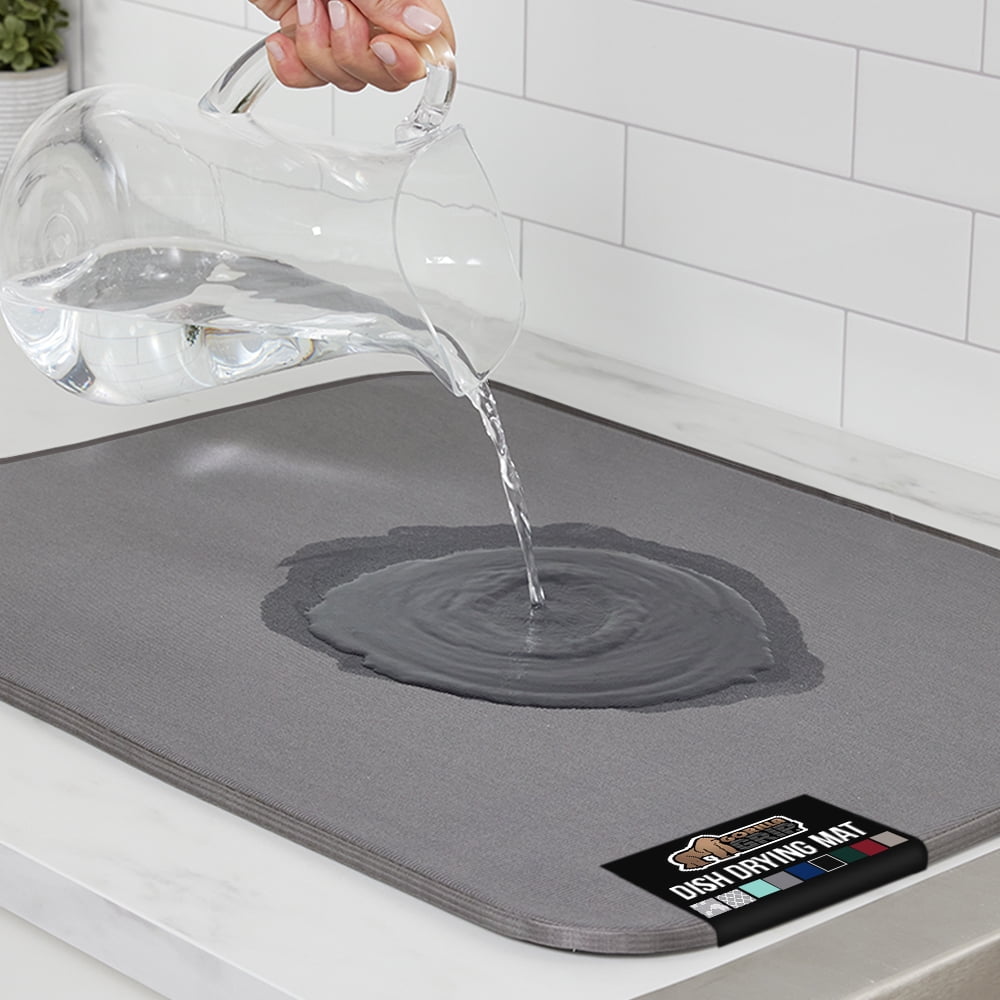Pvc Drying Mat Gorilla Grip, Dish Drying Mat, 18x32 in, Thick Microfiber, Gray ...
