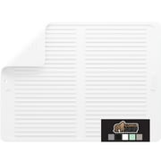 GORILLA GRIP Dish Drying Mat for Kitchen Counter, 18x16, Waterproof Silicone Dishwashing Mat, White