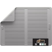 GORILLA GRIP Dish Drying Mat for Kitchen Counter, Waterproof Silicone Dishwashing Mat, 13x11, Gray