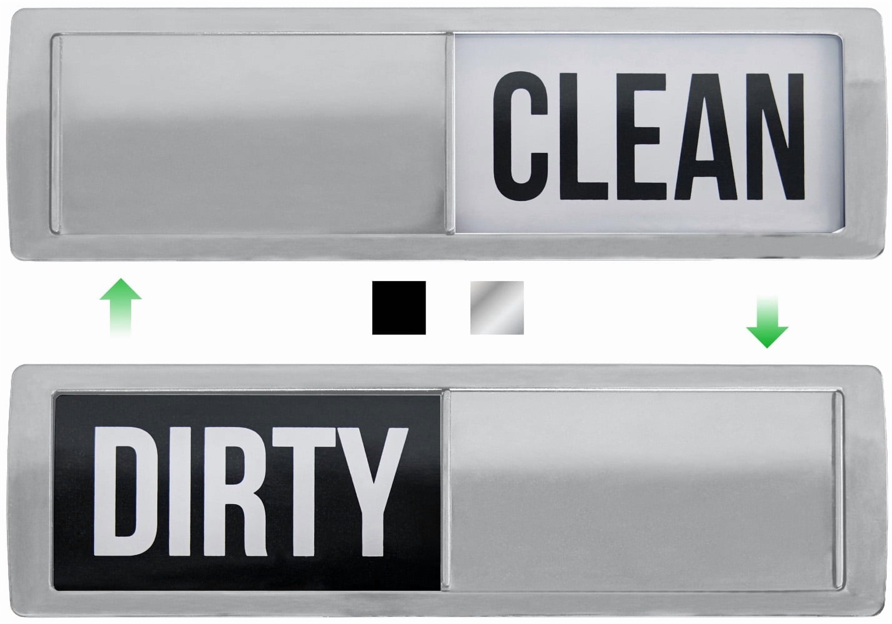 GORILLA GRIP Dishwasher Magnet Clean Dirty Sign, Optional Adhesive for Non-Magnet Surfaces, Silver - Walmart.com