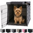 thumbnail image 1 of GORILLA GRIP Dog Crate Cover, Fits 24" Indoor Kennel Cage, Breathable Mesh Windows, Gray Paw, 1 of 10