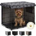 thumbnail image 1 of GORILLA GRIP Dog Crate Cover, Fits 24" Indoor Kennel Cage, Breathable Mesh Windows, Gray Paw, 1 of 10