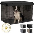 thumbnail image 1 of GORILLA GRIP Dog Crate Cover, Fits 36" Indoor Kennel Cage, Breathable Mesh Windows, Black, 1 of 10