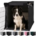 thumbnail image 1 of GORILLA GRIP Dog Crate Cover, Fits 36" Indoor Kennel Cage, Breathable Mesh Windows, Black, 1 of 10