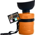 thumbnail image 1 of GORILLA GRIP Dog Water Bottle, 12 oz Pet Travel Squeeze Bottle, Food Grade Silicone, Orange, 1 of 10