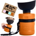 thumbnail image 1 of GORILLA GRIP Dog Water Bottle, 12 oz Pet Travel Squeeze Bottle, Food Grade Silicone, Orange, 1 of 10
