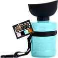 thumbnail image 1 of GORILLA GRIP Dog Water Bottle, 12 oz Pet Travel Squeeze Bottle, Food Grade Silicone, Turquoise, 1 of 10