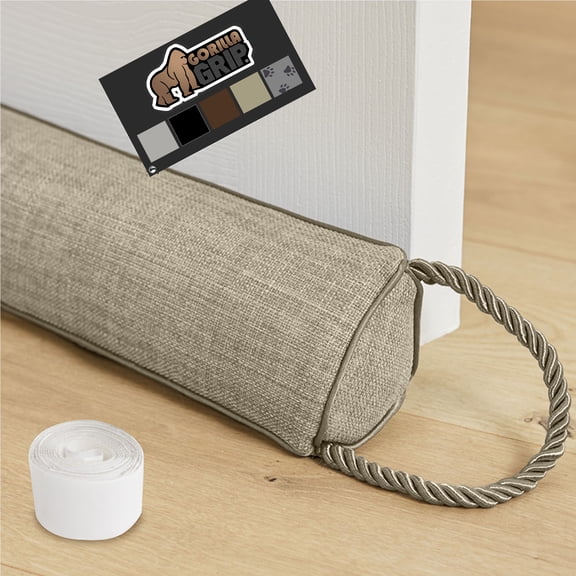 GORILLA GRIP Door Draft Stopper, 32", Blocks Air, Wind, Noise for Gaps Up to 3” Under Doors, Beige