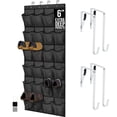 thumbnail image 1 of GORILLA GRIP Over the Door Shoe Organizer, 24 Extra Large Breathable Mesh Pockets, Space Saving Hanging Storage Holder, 4 Hook Closet Rack Hanger, Hangs on Closets for Shoes and Accessories, Black, 1 of 9