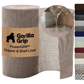 GORILLA GRIP Drawer Shelf Liner, Non-Adhesive Liners for Kitchen Pantry Cabinets, Easy Install, 12"x10', Beige