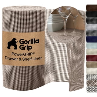 GORILLA GRIP Drawer Shelf Liner, Non-Adhesive Liners for Kitchen Pantry Cabinets, Easy Install, 12"x20', Beige