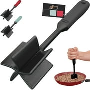 GORILLA GRIP Food Chopper, Ground Meat Smasher, Patented, Heat Resistant, Soft Silicone Handle Black