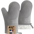 thumbnail image 1 of GORILLA GRIP Heat Resistant Durable Silicone Oven Mitts, BPA-Free Protective Grilling Potholders, Soft Cotton Lining, Flexible Waterproof Cooking Mitt Set, Kitchen Home Essentials, 12.5x8.3, Gray, 1 of 10