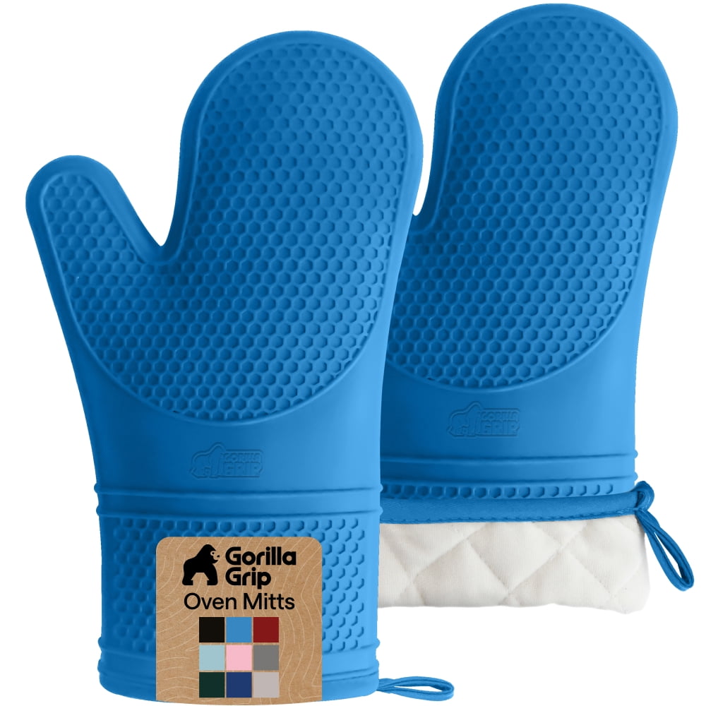 Gorilla Grip Silicone Oven Mitts 12.5x8.3 Inches Waterproof