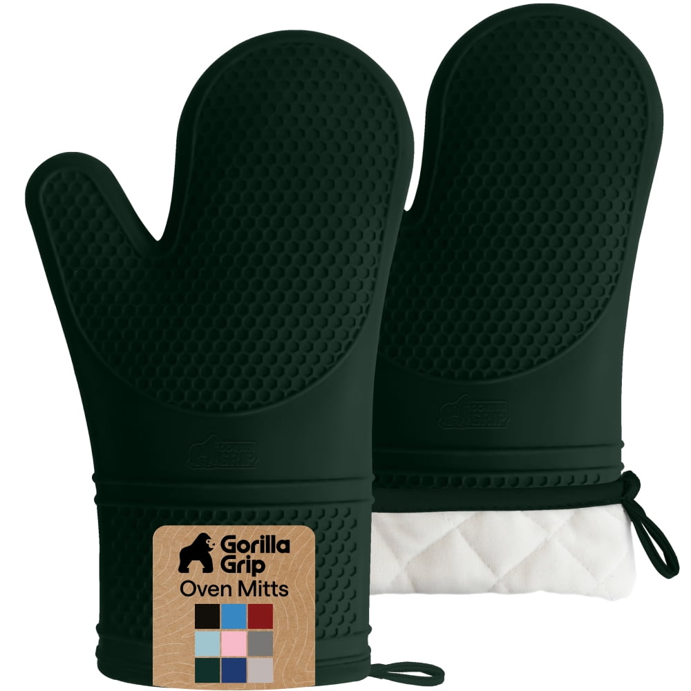 Gorilla Grip Silicone Oven Mitts, Waterproof and Soft Cotton