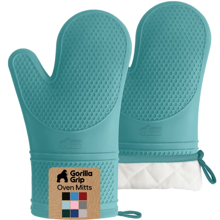 Gorilla Grip Silicone Oven Mitts 12.5x8.3 Inches Waterproof