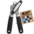 thumbnail image 1 of GORILLA GRIP Heavy Duty Upgraded Stainless Steel Smooth Edge Manual Can Opener and Bottle Openers, Soft Comfortable Oversized Handheld Turn Knob, US Designed Multifunctional Kitchen Tool, Onyx, 1 of 9