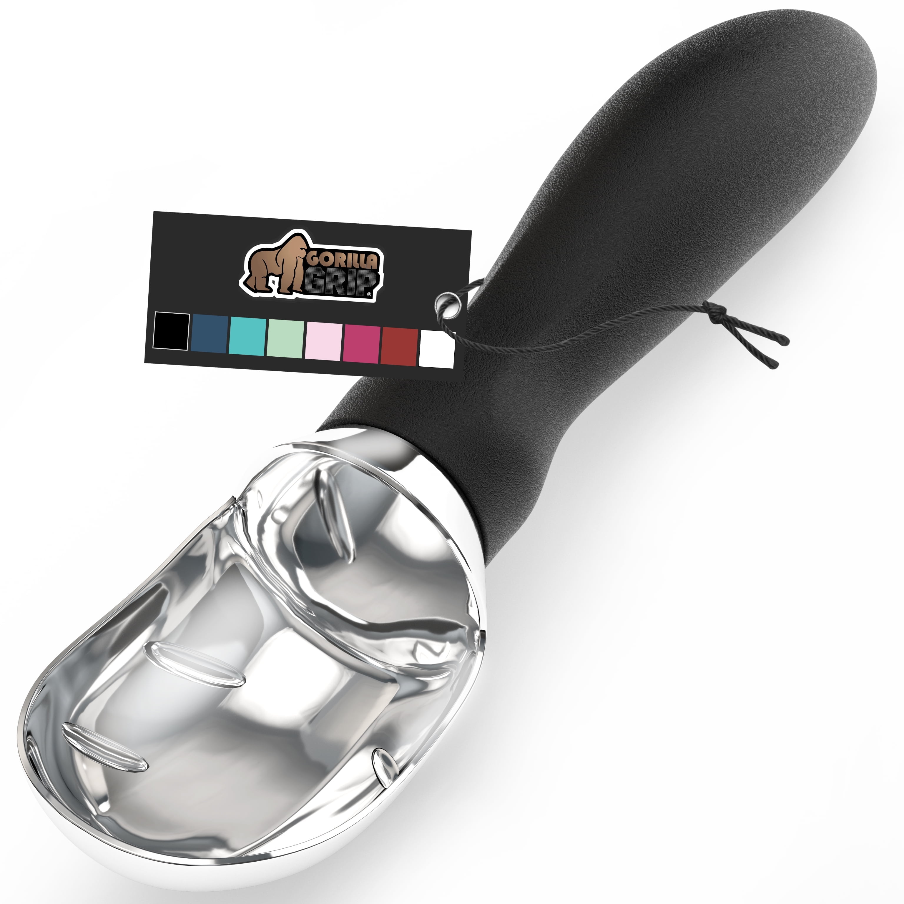 GORILLA GRIP Ice Cream Scoop Professional Grade Ice Cream Scooper for Perfect Round Scoops Black