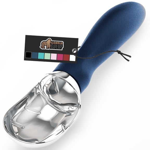 GORILLA GRIP Ice Cream Scoop Professional Grade Ice Cream Scooper for Perfect Round Scoops Blue