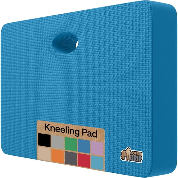 GORILLA GRIP Kneeling Pad, Cushioning Support for Knees, Extra Thick, Water Resistant, 17.5x11 Blue