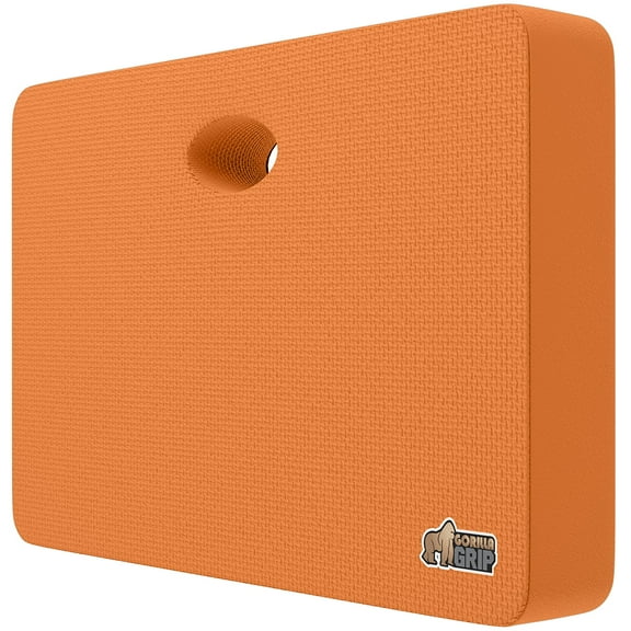 GORILLA GRIP Kneeling Pad, Cushioning Support for Knees, Extra Thick, Water Resistant 17.5x11 Orange
