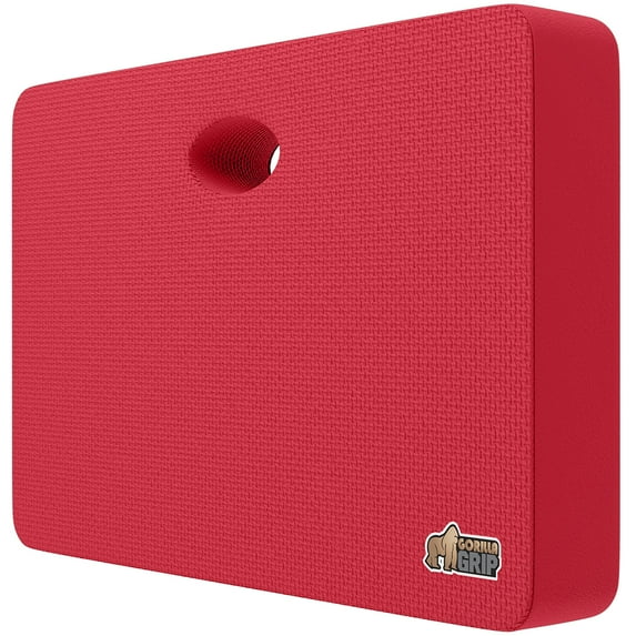 GORILLA GRIP Kneeling Pad, Cushioning Support for Knees, Extra Thick, Water Resistant, 17.5x11 Red