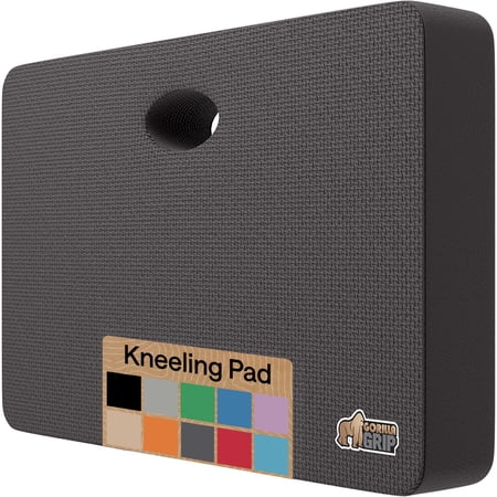 GORILLA GRIP Kneeling Pad, Cushioning Support for Knees, Thick, Water Resistant, 17.5x11 Charcoal
