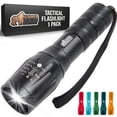 thumbnail image 1 of GORILLA GRIP LED Tactical Flashlight, 750 FT High Lumens 5 Adjustable Modes, Water Resistant, Black, 1 of 7