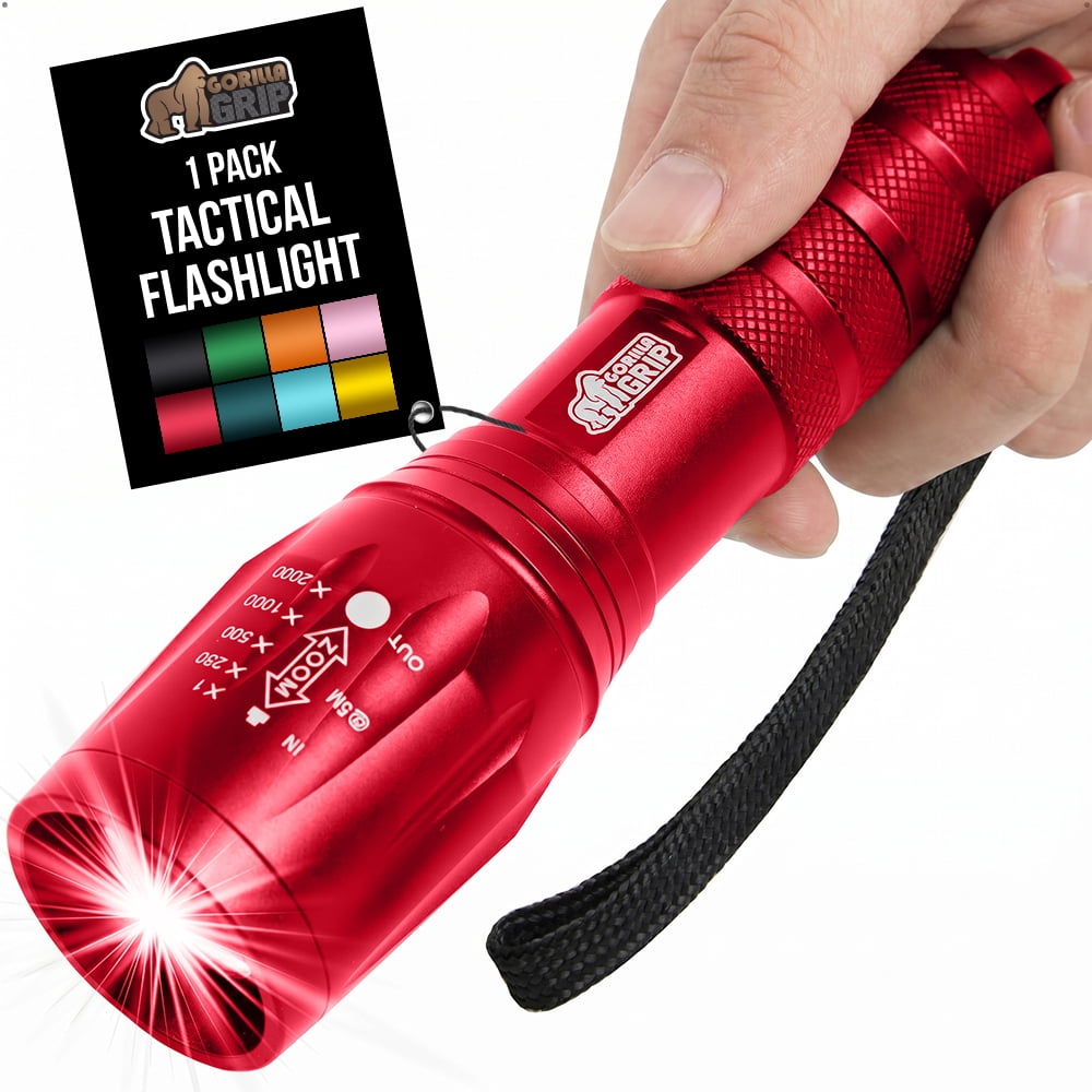 Gorilla Grip, LED Tactical Flashlight, 750 FT High Lumens, 5 Modes