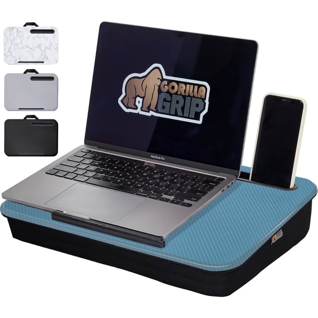 GORILLA GRIP Laptop Lap Desk, Portable Tablet Stand Fits Laptops up to 15.6", Sky Blue