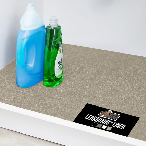 GORILLA GRIP LeakGuard Under Sink Mat, Waterproof Shelf Liner, Non-Adhesive, 24x24 Beige