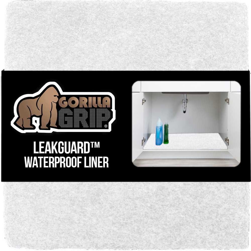 GORILLA GRIP LeakGuard Under Sink Mat, Waterproof Shelf Liner, Non