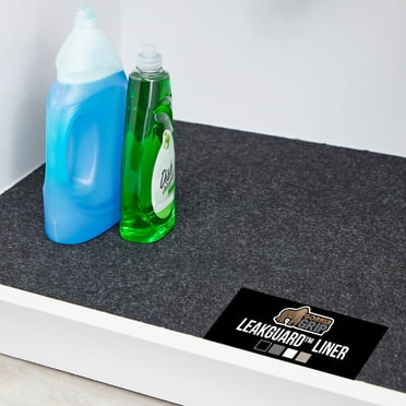 GORILLA GRIP LeakGuard Under Sink Mat, Waterproof Shelf Liner, Non-Adhesive, 24x30 Charcoal