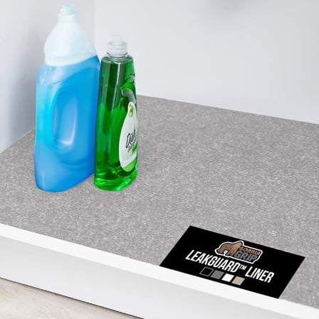GORILLA GRIP LeakGuard Under Sink Mat, Waterproof Shelf Liner, Non-Adhesive, 24x30 Light Gray