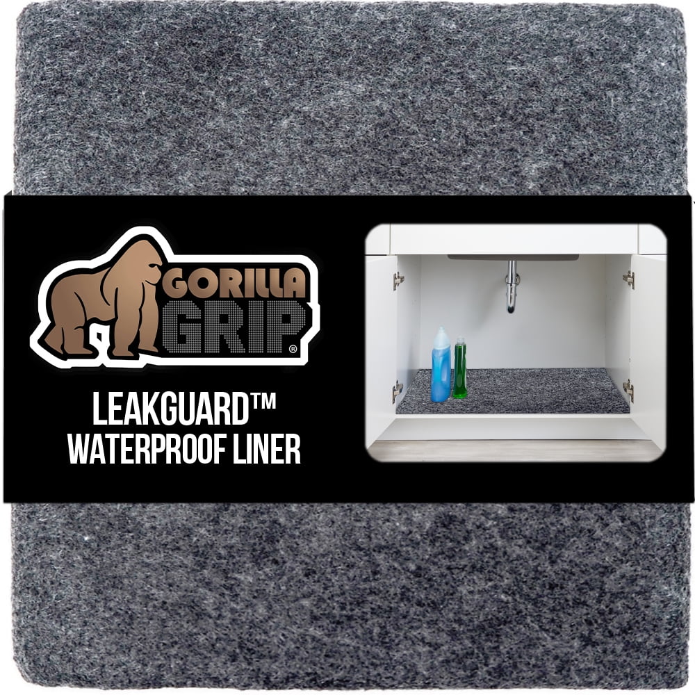 GORILLA GRIP LeakGuard Under Sink Mat, Waterproof Shelf Liner, Non