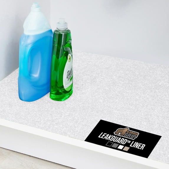 GORILLA GRIP LeakGuard Under Sink Mat, Waterproof Shelf Liner, Non-Adhesive, 24x60 White