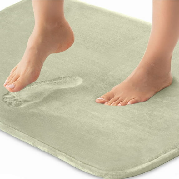 GORILLA GRIP Memory Foam Bath Rug, Machine Washable, Bath Rugs for Bathroom Floor, 36x24 Mat, Sage