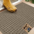 thumbnail image 1 of GORILLA GRIP HydroAbsorb Doormat, Indoor Outdoor Rubber Backed Weather Mat, 29x17, Beige, 1 of 10