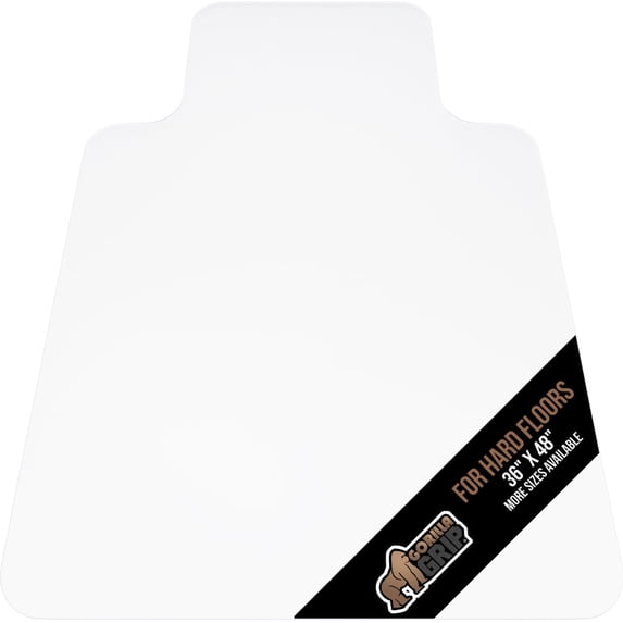 GORILLA GRIP Office Chair Mat for Hardwood Floors, 36x48, Smooth Glide, Slip Resistant, Clear Lip