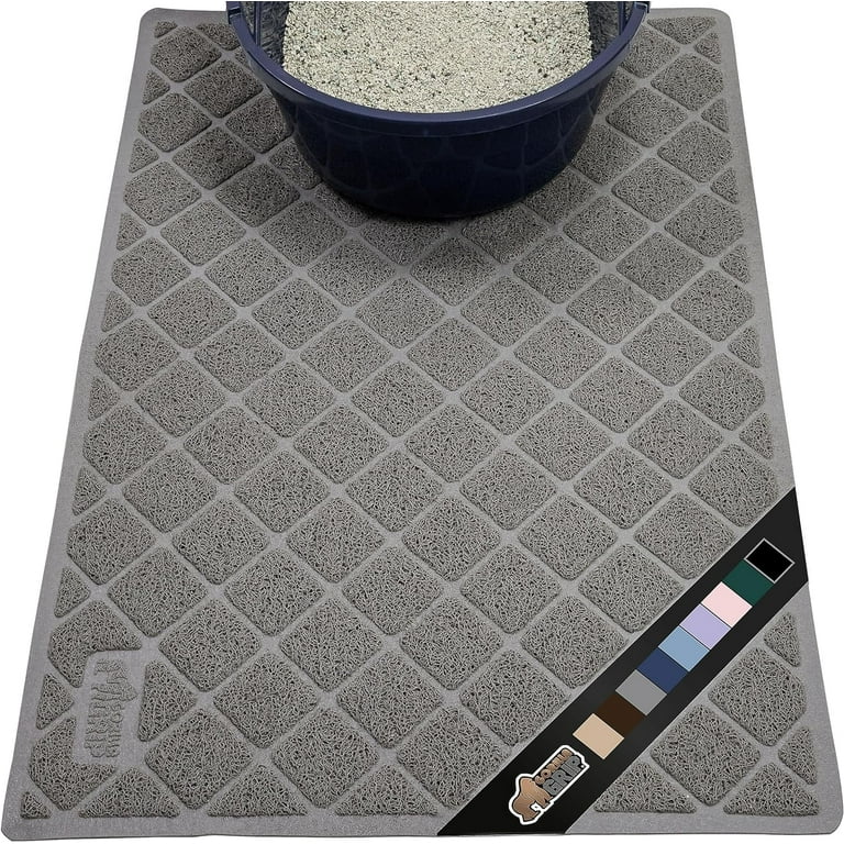 PETUPPY Premium Durable Cat Litter Mat, XL Size 47X36- No Phthalate-  Non-Slip-Water Resistant- Easy to Clean-Soft On Kitty Paws-Traps Litter  from