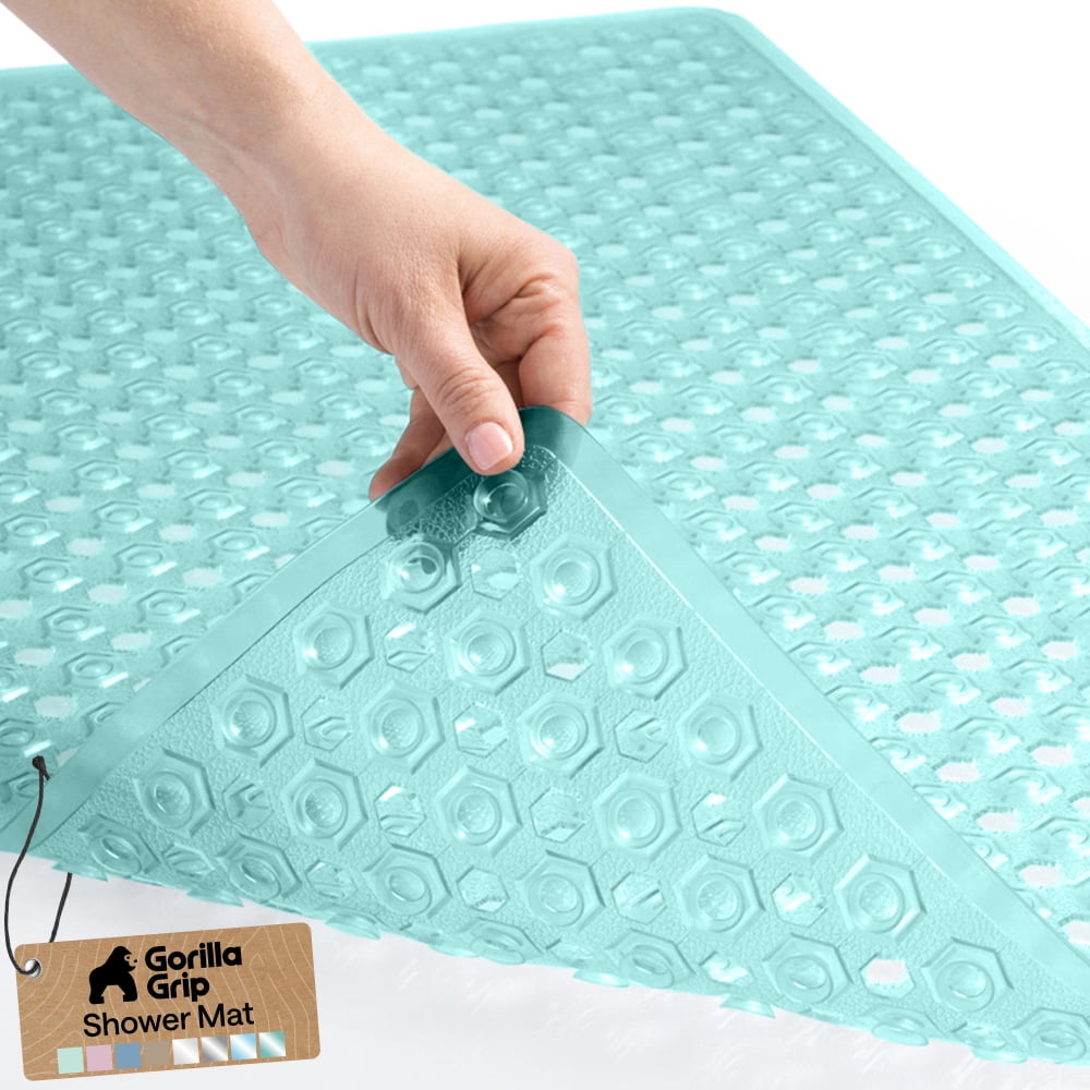Gorilla Grip Bath Tub Shower Mat, 35x16 Inches, Non-Slip Grip, Drain ...